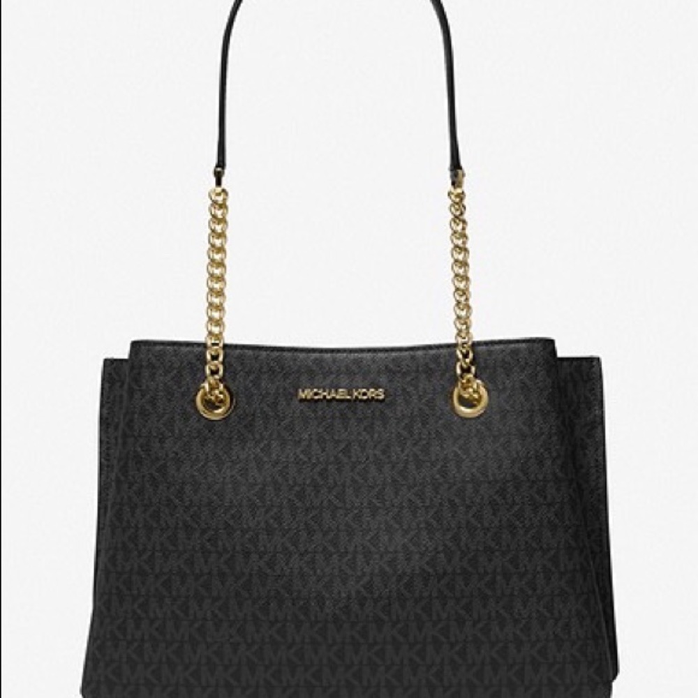 MICHAEL MICHAEL KORS. Teagan Large Logo Shoulder bag. New with tag.Black.
